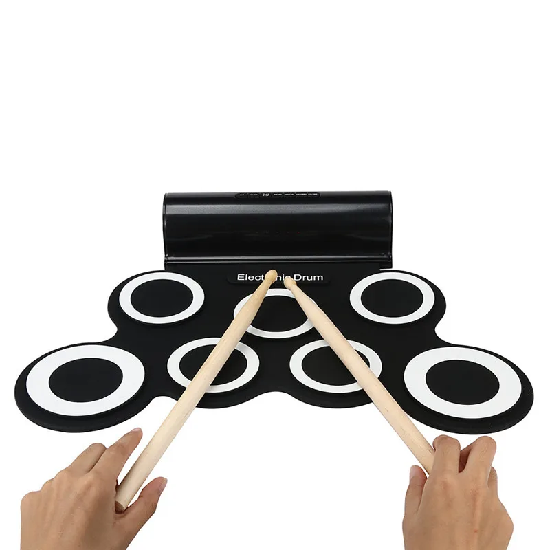 

Superior Quality Silicone Portable Digital USB Midi Roll-up Electronic Drum Set Pad Kit with Stick and Foot Pedal Hot Sale Jan5