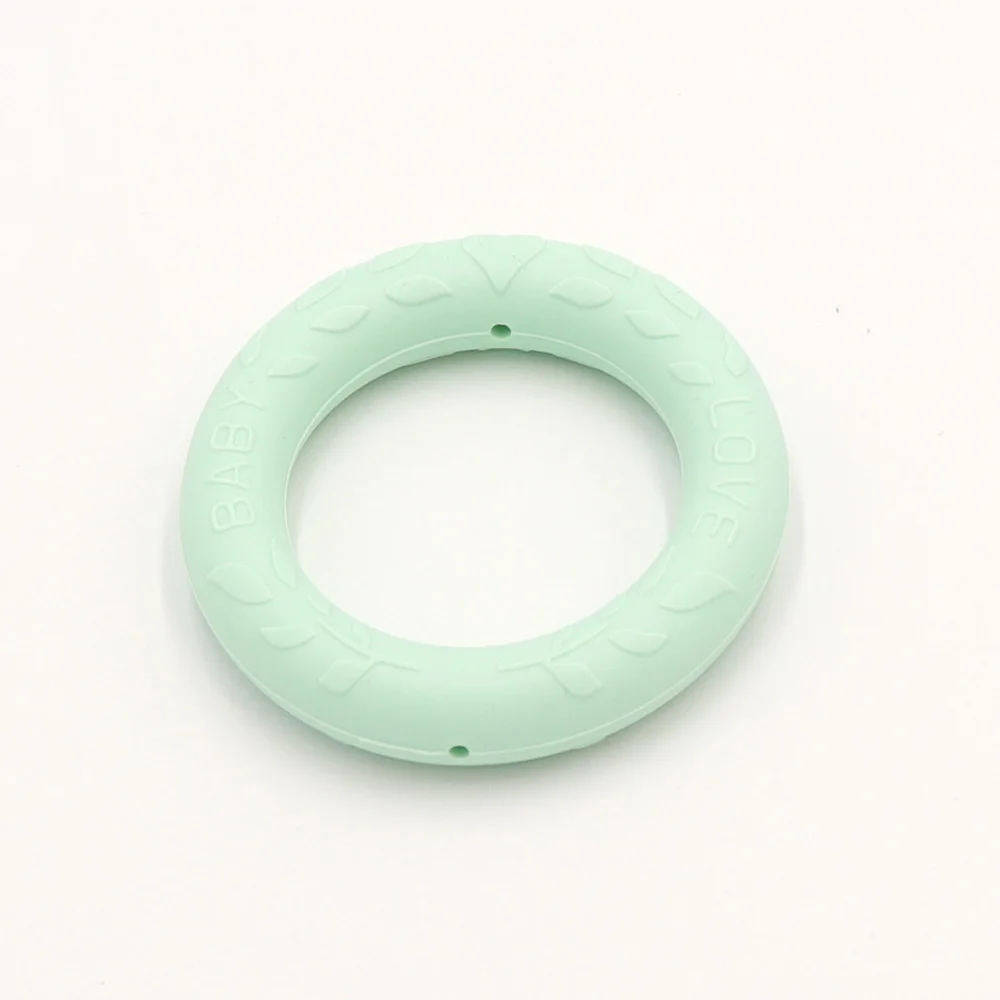 TYRY. HU Круглый браслет-Кольцо из пищевого силикона, Прорезыватель для зубов, бусины для кормящих детей, жевательные прорезыватели, ювелирные изделия, подвески для игрушек, подарок - Цвет: 573c