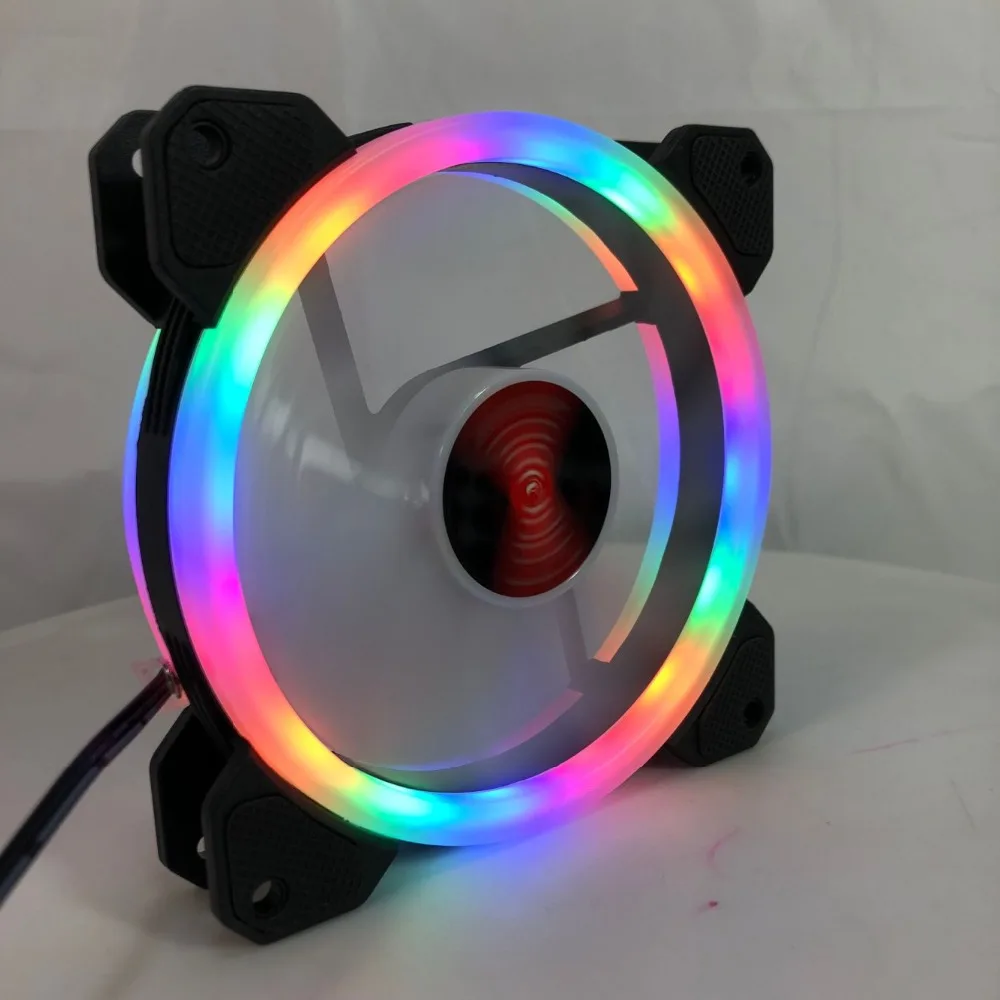 RGB настраиваемый светодиодный вентилятор 120 мм для компьютера с дистанционным