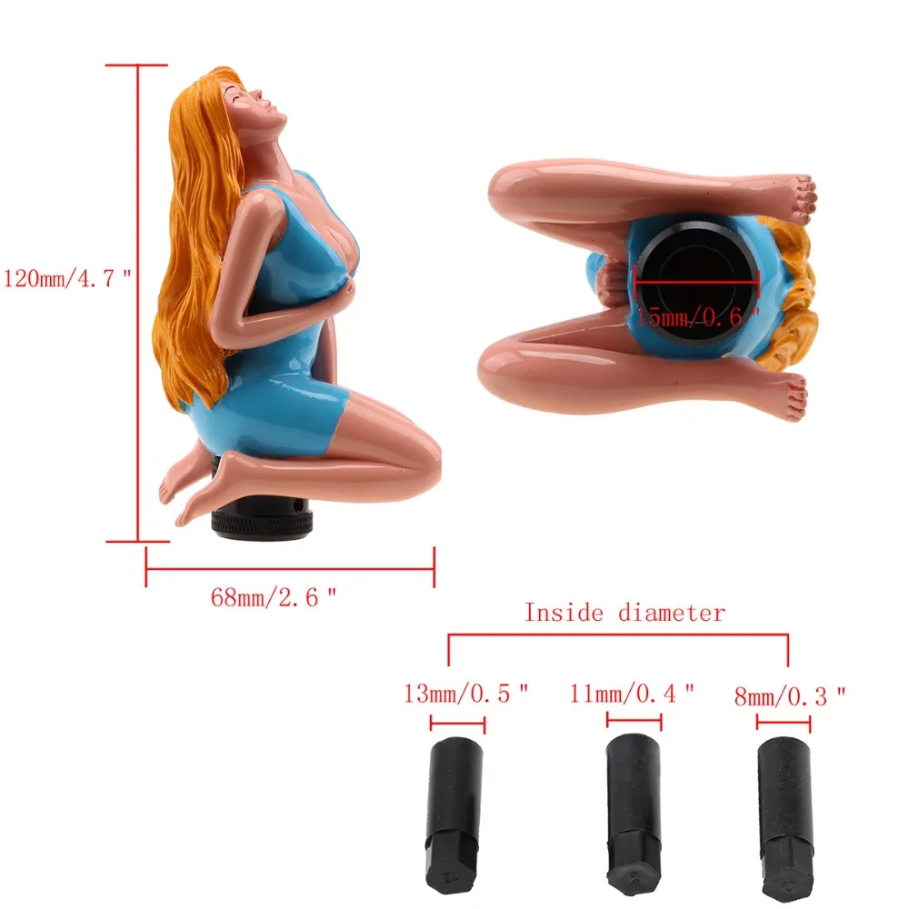 Posbay сексуальная леди девушка MT ручка переключения передач синий/белый/красный/розовый платье ручной рычаг переключения передач универсальные ручки передач ручной тормоз для Opel Nissan