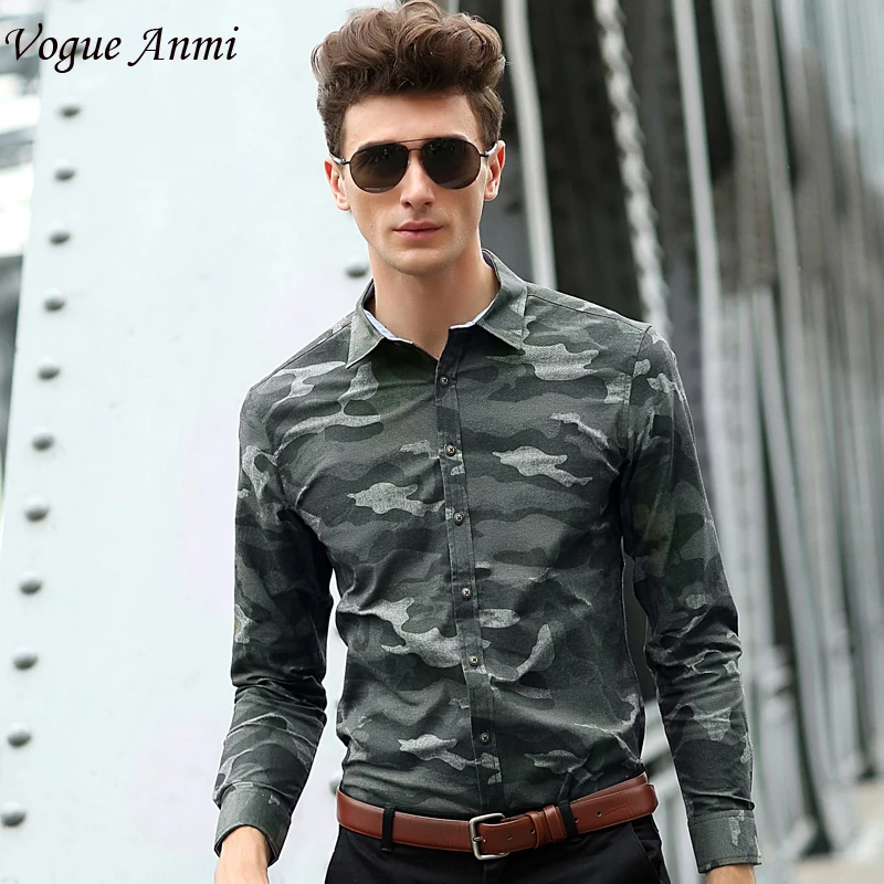 black camo dress shirt