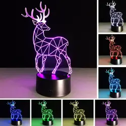 Коробка день маленьких Новинка подарки 3D гамма ночник Рождественский олень Лава Спальня офис домашний стол настольная лампа для отдыха и