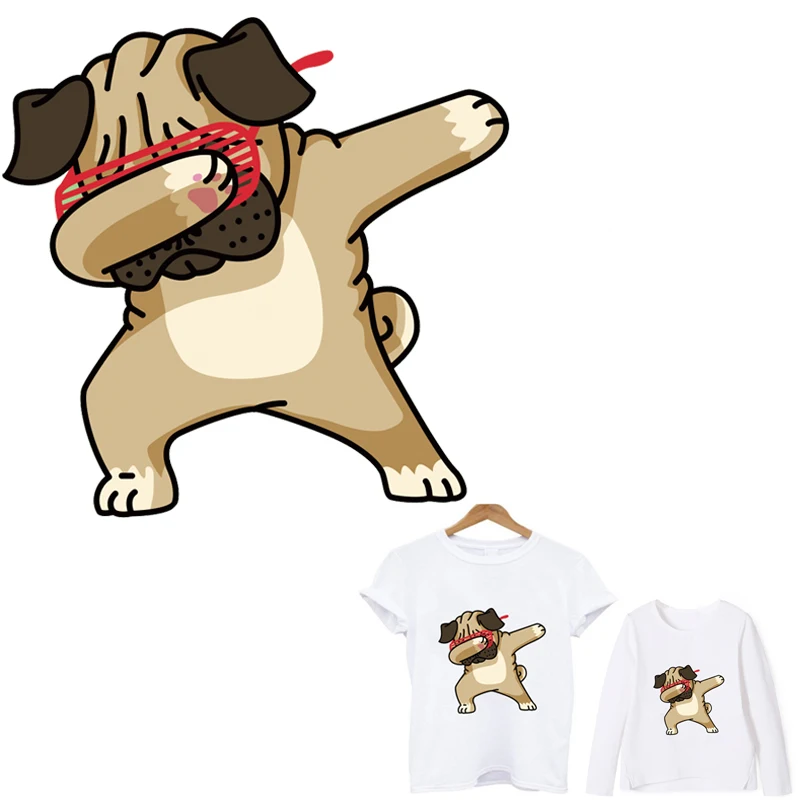 

iron on patches stickers for clothes ironing applications stripes for clothing Dabbing Pug dog patch application of one another