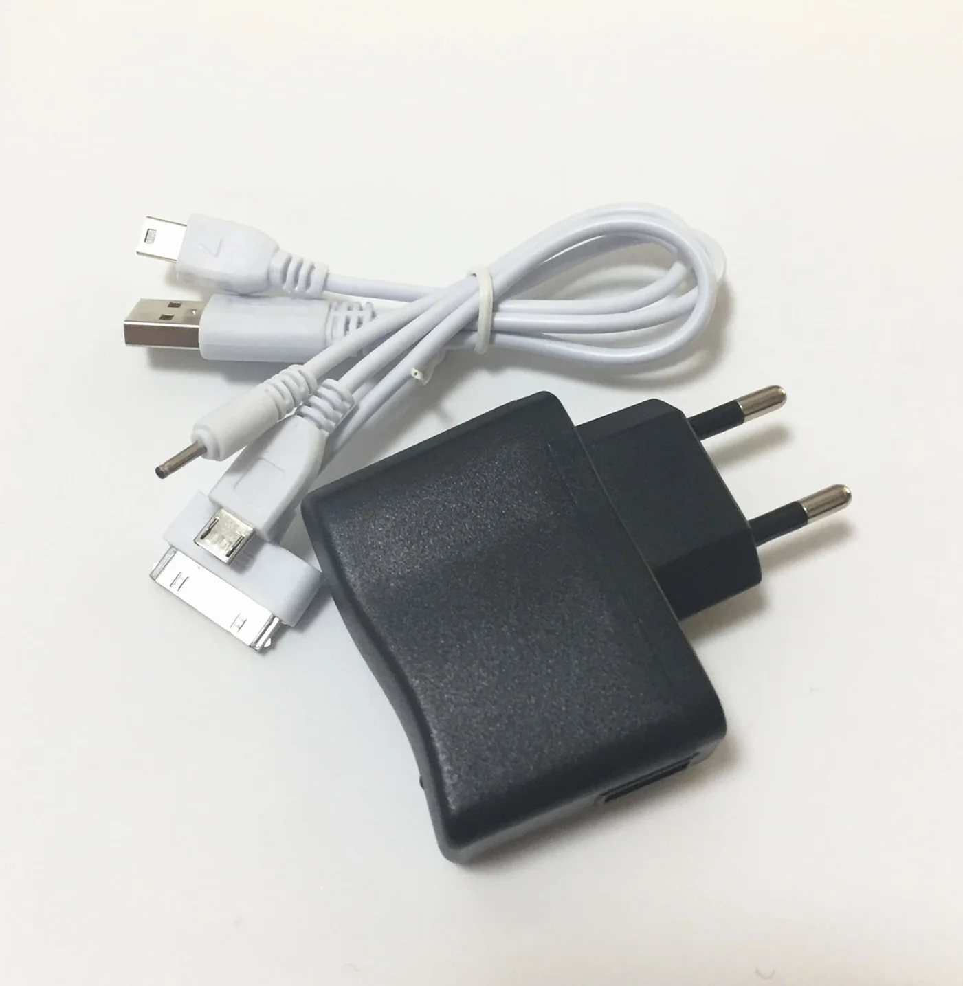 

4in1 Universal USB Wall Charger Travel Power Charging Cable USB Charger Cable for Micro-USB Mini-USB IPod 30Pin Nokia 2.0