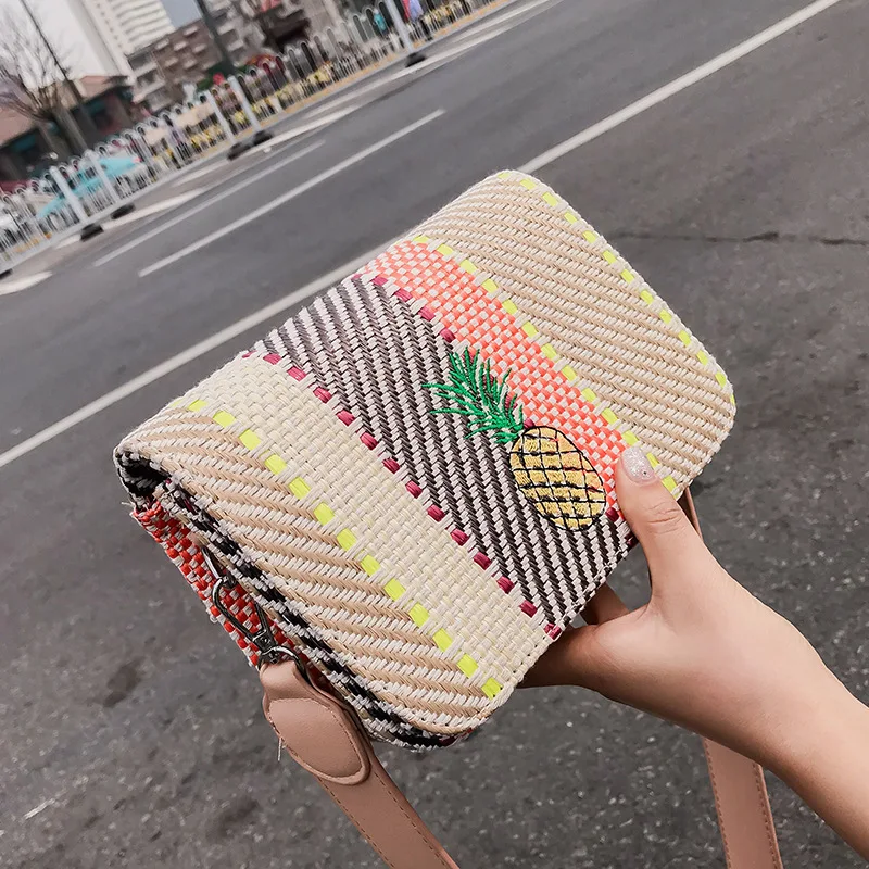 

2018 New Fashion Women Messenger Bags Small Bag Female Straw Small Square Bag Korean Casual Wild Shoulder Cross Body Bag Woman