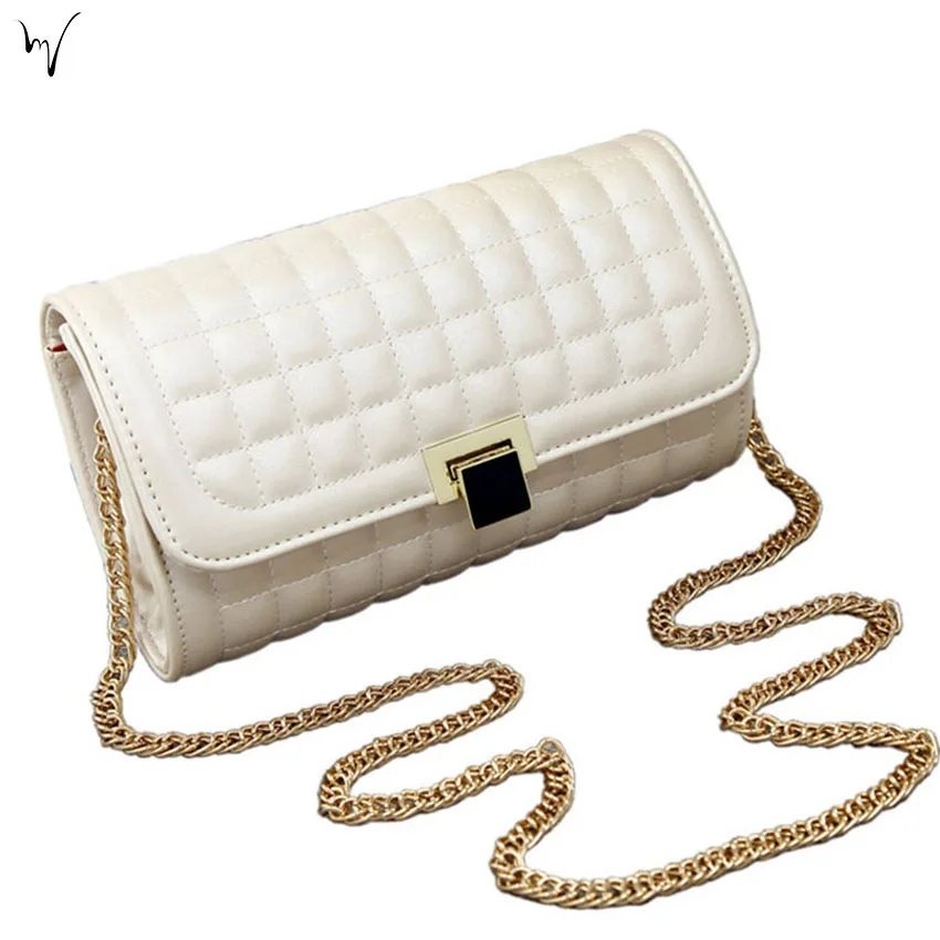 

Messenger Bag Diamond Lattice Metal Chain Ladies Waist Leather Buckle Compartment Convenient Casual Valentine Direct Marketing