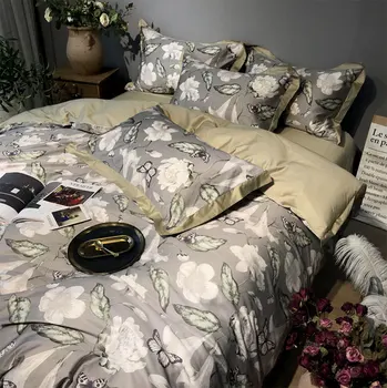 

Vintage pastoral bedding set adult teen girl,full queen king cotton flower double home textile bed sheet pillow case duvet cover