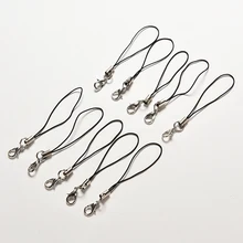 100 шт новые шнурки для сотового телефона, ремешок для мобильного телефона, застежка-карабин, нейлон+ сплав, черный