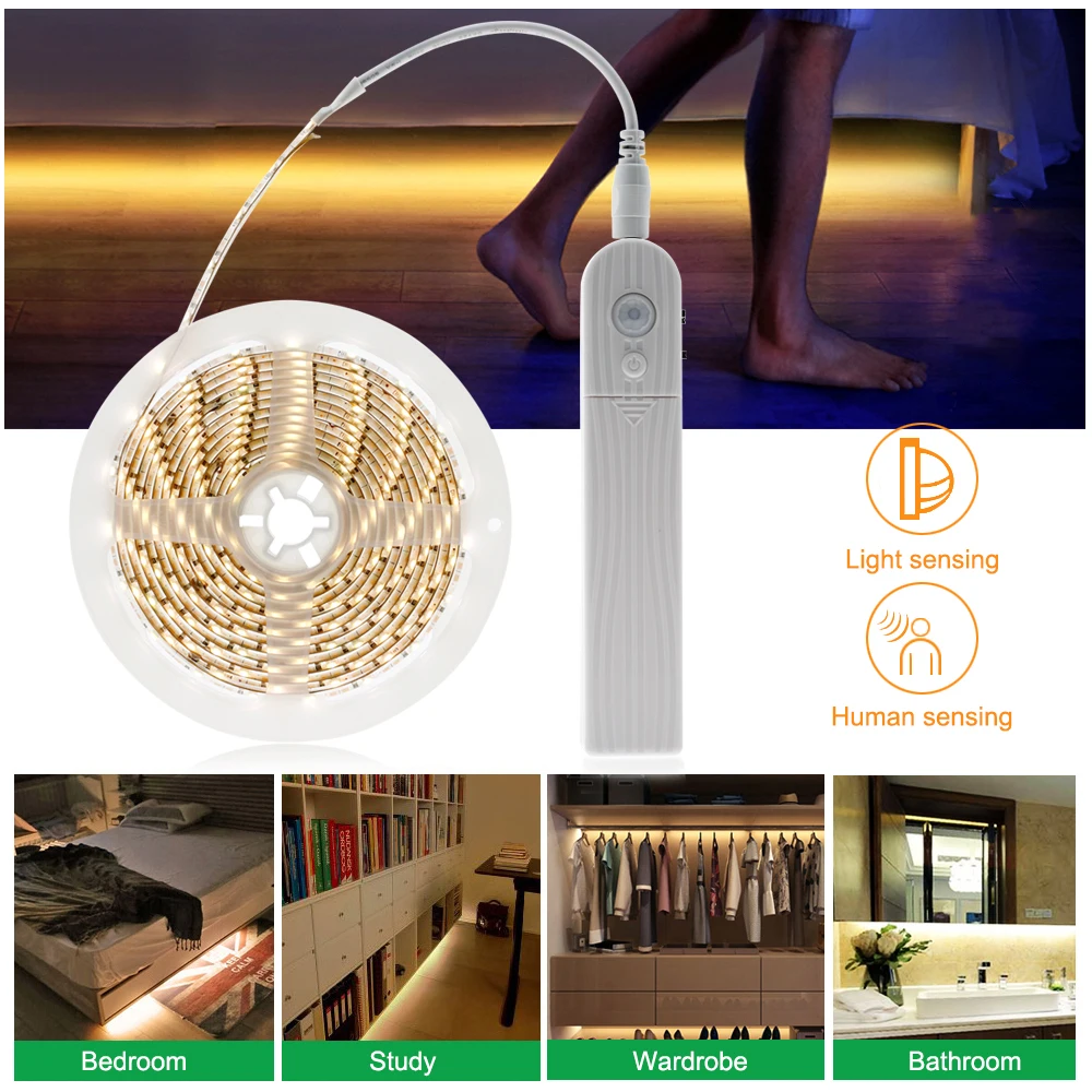 LED-Night-Lights-With-Pir-Motion-Sensor-1M-2M-3M-AAA-Battery-Power-Flexiable-LED