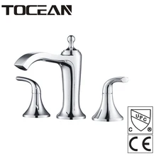 

Tocean High Quality Bathroom Basin Faucet Deck Mounted Chrome Duak Handle Ceramic Contemporary Mixer Tap torneira TOF25006