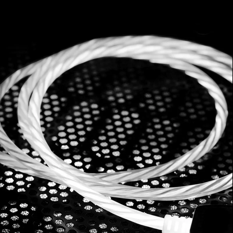 Светодиодный usb-кабель для зарядки iPhone, быстрый Micro usb type-C кабель для передачи данных 1 м для samsung Galaxy Xiaomi huawei LG - Цвет: Белый