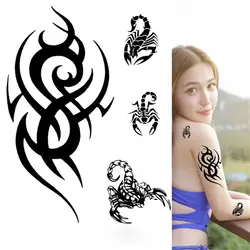 Геометрические крутые временные татуировки наклейки прочные водонепроницаемые пинцеты Тотем арта татуировки Поддельные Татуировки