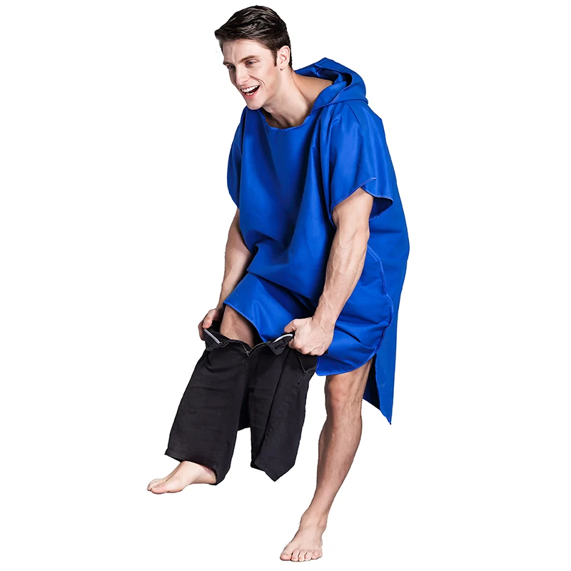 Zipsoft Microfiber Hooded Poncho Towel Beach Towel Bathrobe Absorbent Quick drying Easy for Changing Cloth