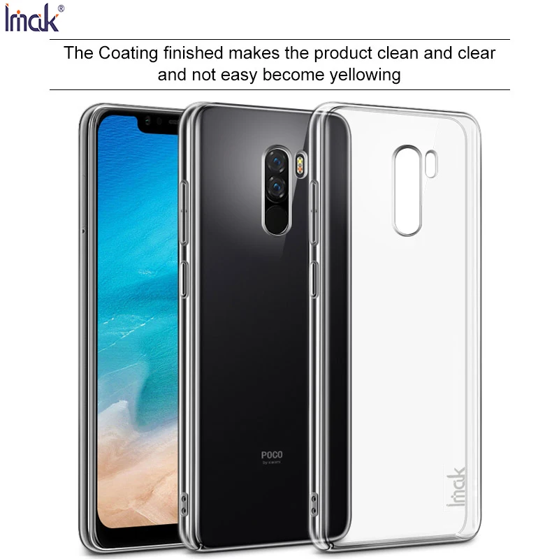 

For Xiaomi Pocophone F1 Cover Case IMAK Transparent Wear-resisting PC Hard Case Crystal Cover For Xiaomi Pocophone F1 6.18''