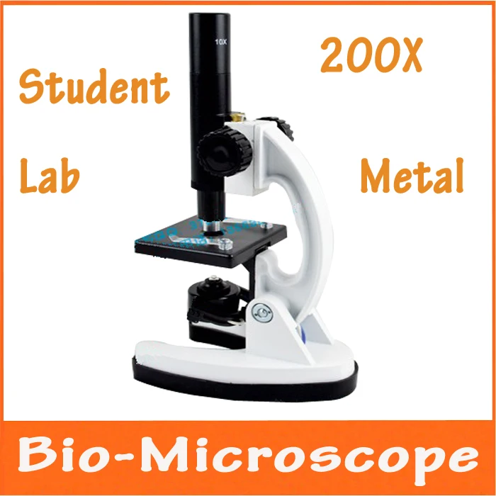 200X металлический светильник с подсветкой, монокулярная головка, био-микроскоп для обучения детей, студентов, лаборатория, биологический микроскоп с лампой