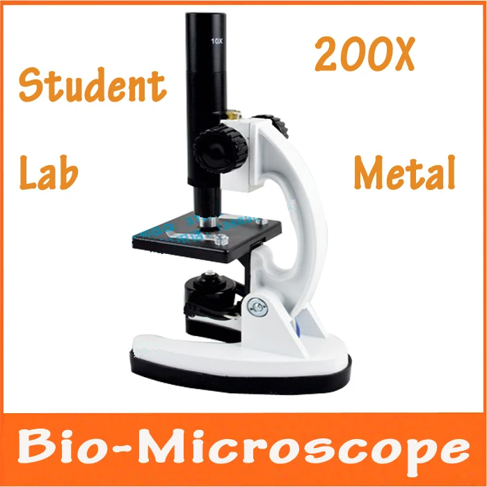 

200X Metal Illuminated Light Monocular Head Bio-Microscope Educational Children Student Lab Use Biological Microscope with Lamp
