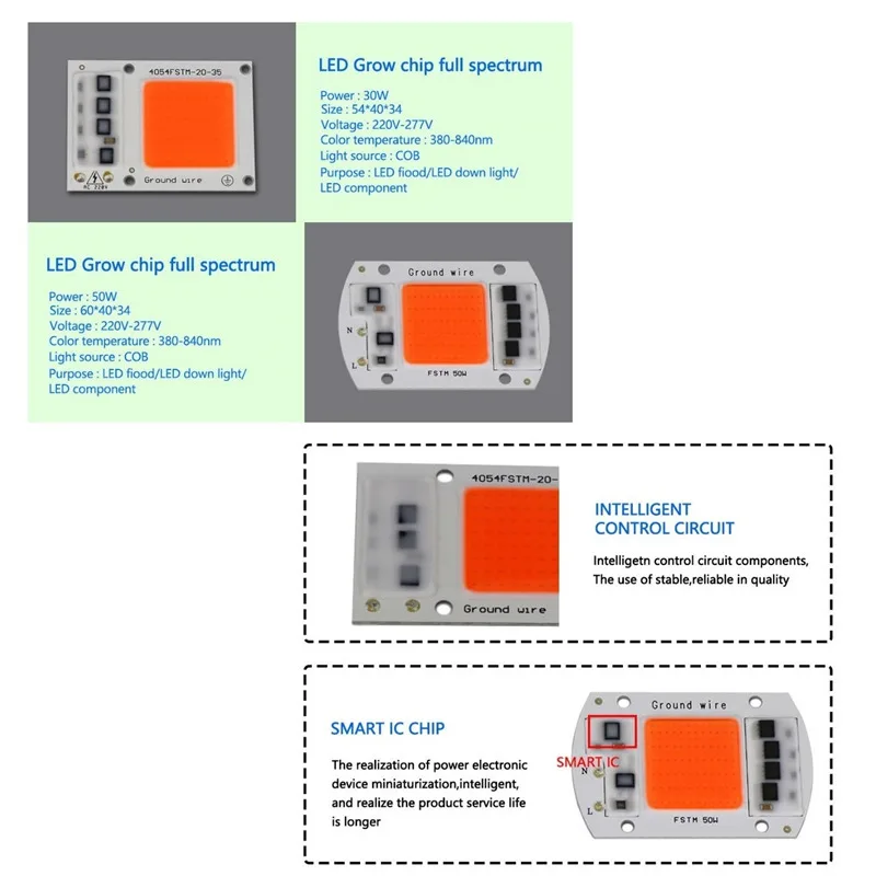 220v 30w 50w Светодиодная лампа Full Spectrum Led grow lights Тепличный тент Крытый парниковый коммерческих гидроэлектростанции Садоводство