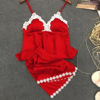 

DROPSHIP 2019 New Arrival Women Sexy Lace Lingerie Nightwear Underwear Robe Babydoll Set Ladies Sleepwear Hot Red Charming 50*