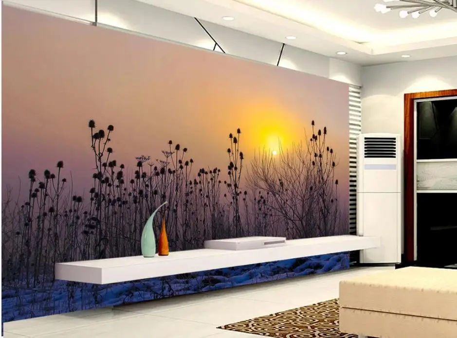 

Custom any size photo Dandelion at dusk sunset 3d murals wallpaper for living room simple wallpapers