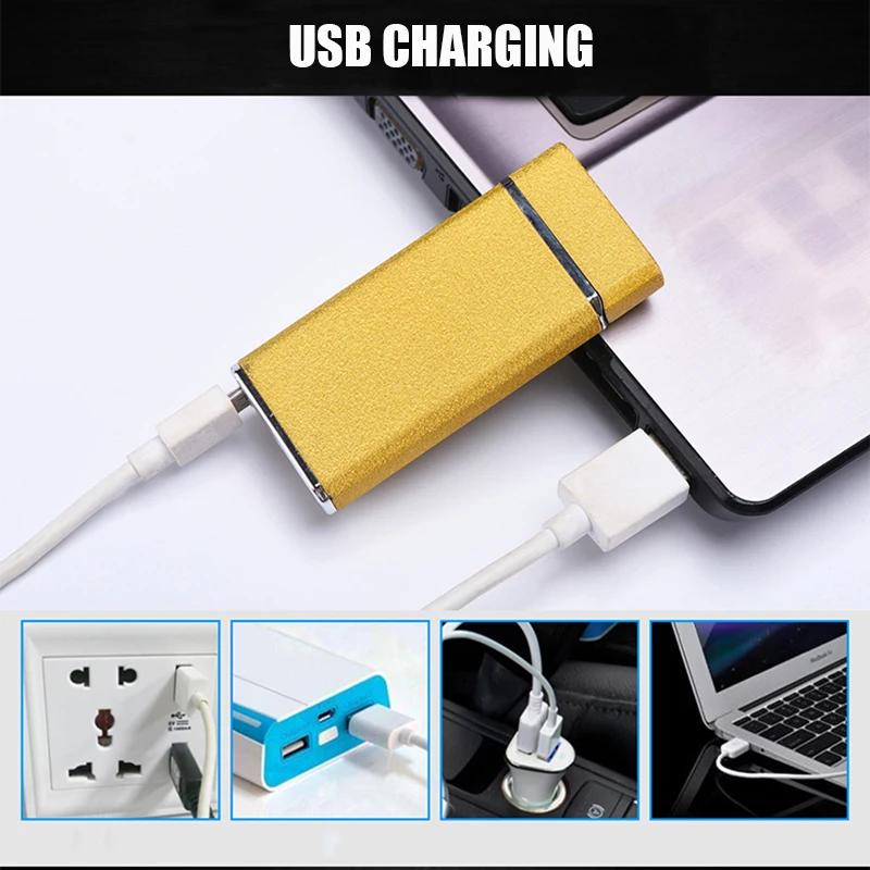 Новый USB Электрический двойной дуги легче Перезаряжаемые ветрозащитный факел