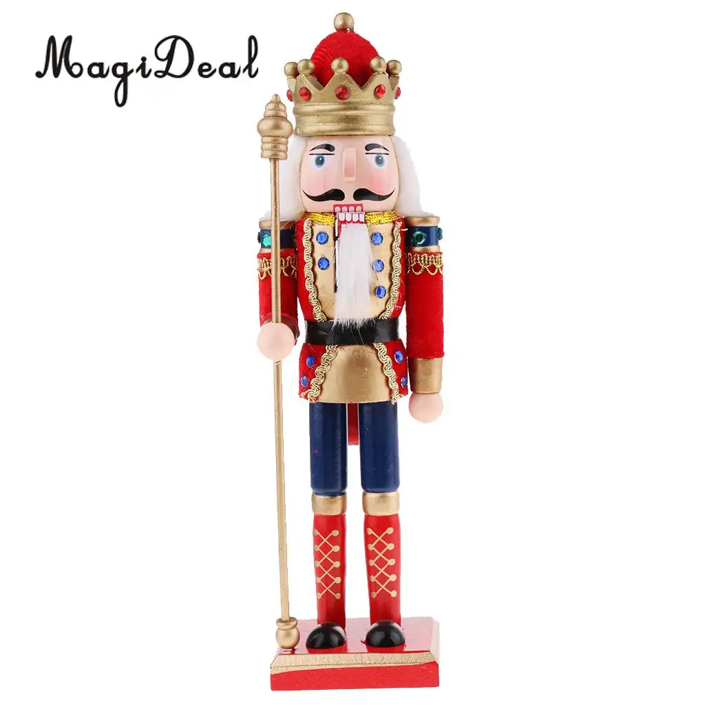 MagiDeal 30 см деревянный Щелкунчик король барабанщик Solider фигурка пальчиковые куклы Рождественские подарки украшения дома