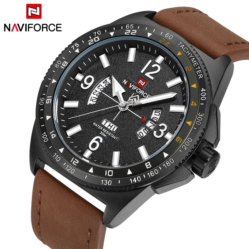 

New NAVIFORCE Men Sports Watches Luxury Brand Men's Waterproof Quartz Watch Man Military Leather Wristwatch Relogio Masculino