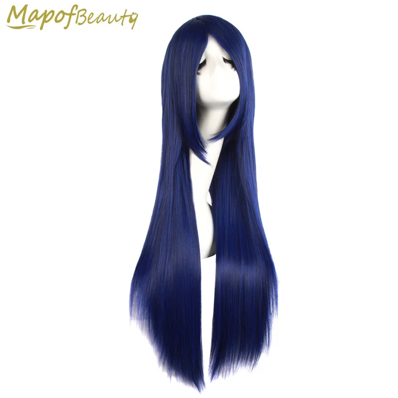 perruque bleu foncé