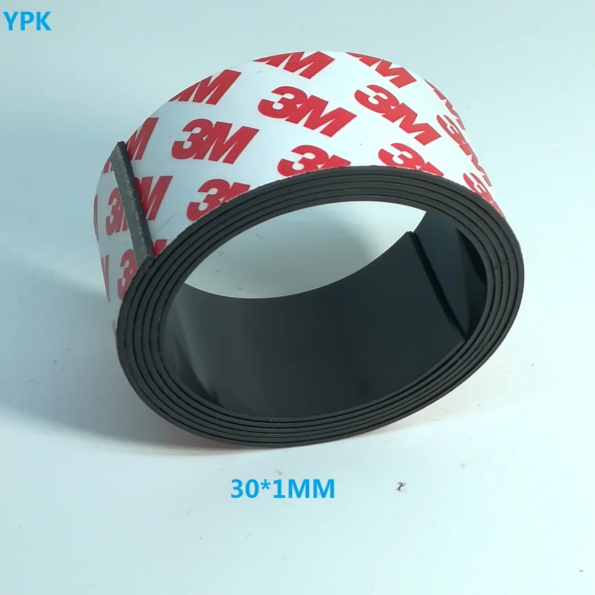 

1Meter/lot Rubber Magnet 30*1 mm self Adhesive Flexible Magnetic Strip Rubber Magnet Tape width 30mm thickness 1mm 30mm x 1mm