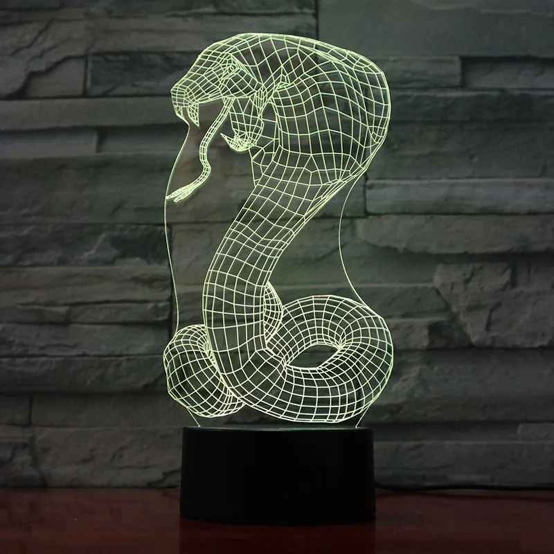 

Snake LED Night Light Lampara Touch Sensor RBG Color Child Kids Baby Gifts Nightlight Home Decor Novelty Lighting Snake 3D Lamp