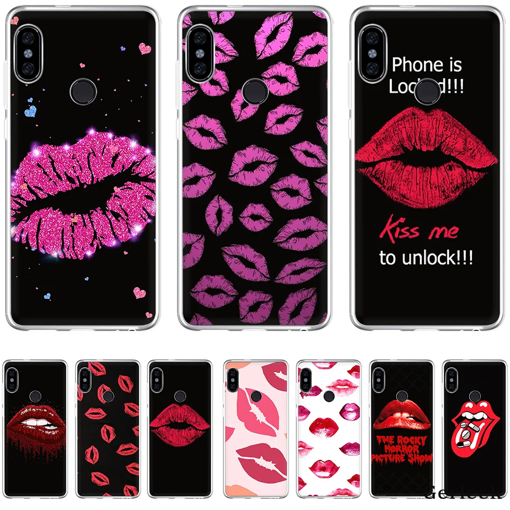 

Mobile Soft Tpu Case Kiss Me Lips Lipstick Rouge Cover For Xiaomi Xiaomi Redmi Note 4 4A 5A 5 Plus 6 67 GO S2 6A Pro S2 Shell