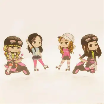 

Kpop Blackpink Cute Cartoon Acrylic Standee Action Figure Doll Lisa Rose Table Desk Decoration