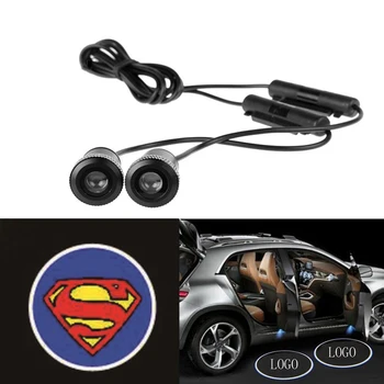 

2pcs 4th Generation 7W LED Car door warning logo ghost shadow lights Auto laser projector light car welcome Lamp for Superman