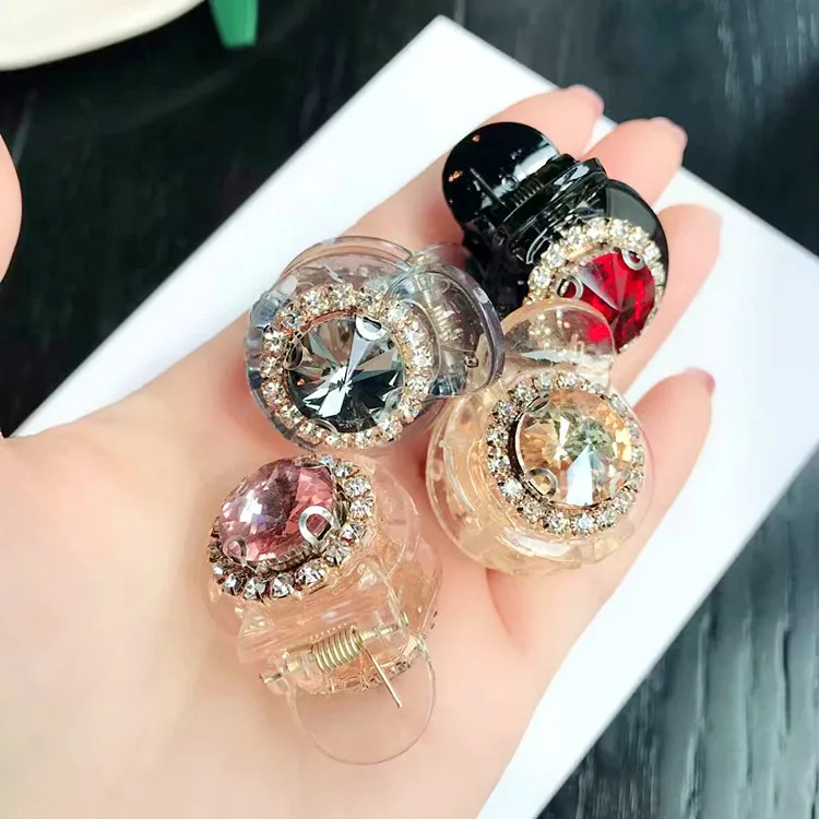 Elegance Crystal Hair Accessories For Girls Flower Hair Claws Cycle Shaped Hairpin Handmade Hair Clips