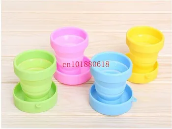 

500pcs/lot Free Shipping Travel Outdoor Trip Silicone folding cup Telescopic cup silicone Storage cup R01