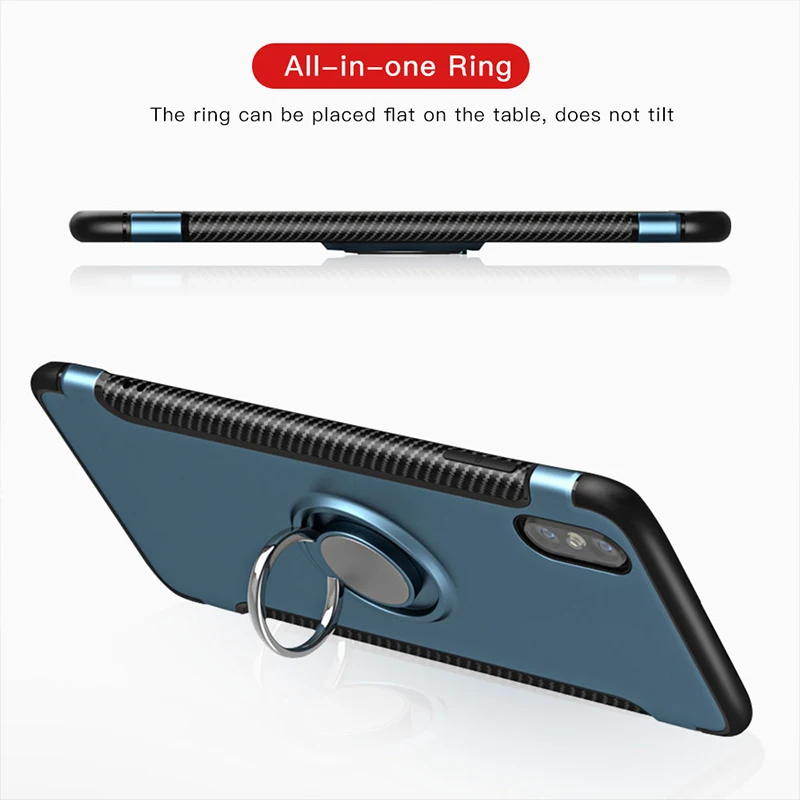 Shockproof Case For iPhone 13 12 11Pro 7 8 Plus X XR XS Max Silicone&PC Back Cover With Magnet Car Holder Metal Phone Ring Stand cool iphone 12 cases