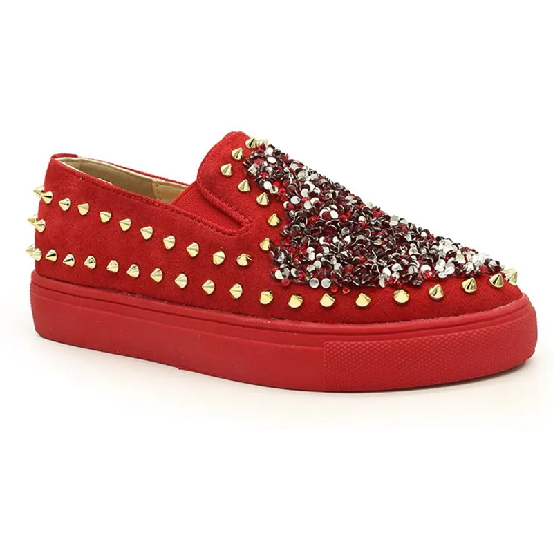 

women shoes casual flats 2019 Rhinestone female shoes studded flats brand rivet loafers shoes femmes chaussures Zapatos femenino
