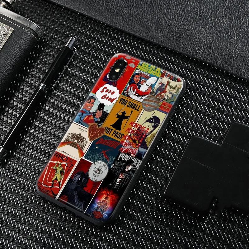 

Vintage Comic Cartoon Poster Collage Coque Soft Silicone Phone Case Shel For Apple iPhone 5 5s Se 6 6s 7 8 Plus X XR XS MAX