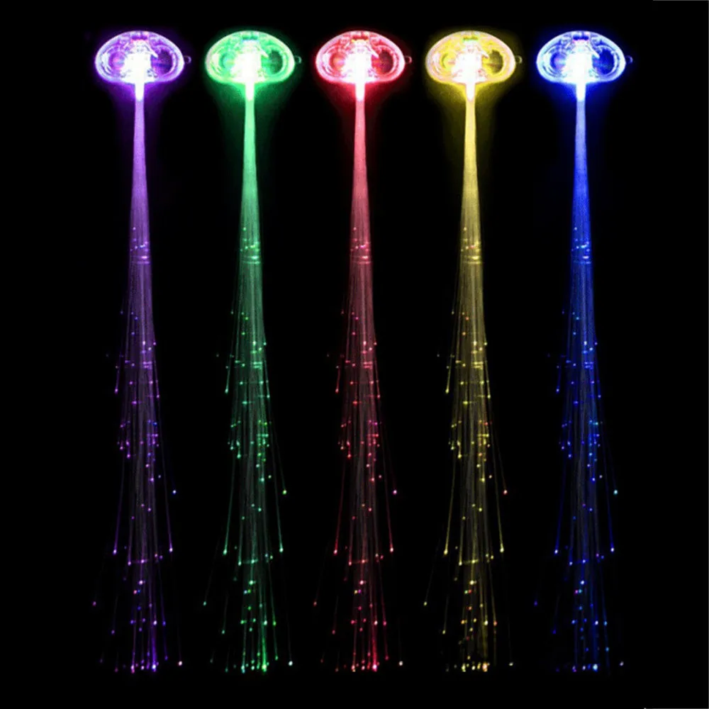 New arrival 5Pcs Flash Light Emitting Braids Hair Fiber Pigtails Glow
