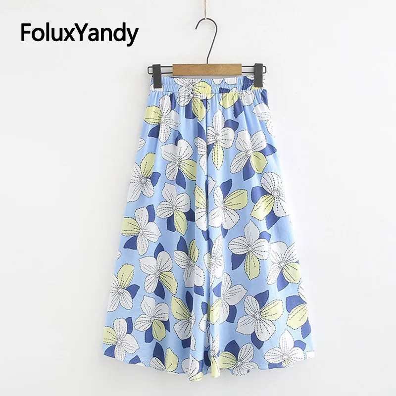 

Floral Summer Skirts Women Plus Size New Casual Loose Elastic Waist Print A-line Midi Skirt 4 Colors KKFY3681