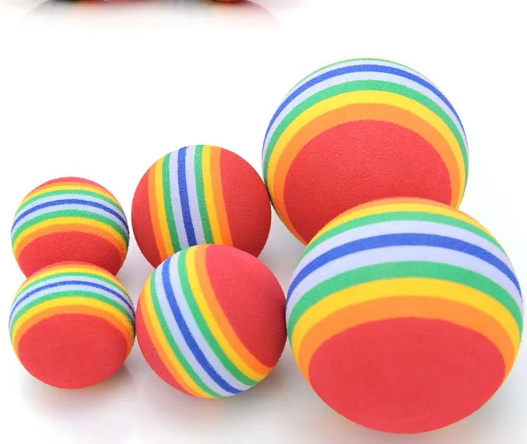1pcs Super Q Rainbow Toy Ball Small Dog Cat Pet EVA Toys Golf Practice