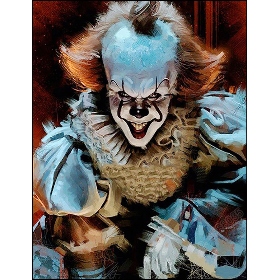 5d DIY Diamond Painting Full Square / Round Drill Horror Joker Picture