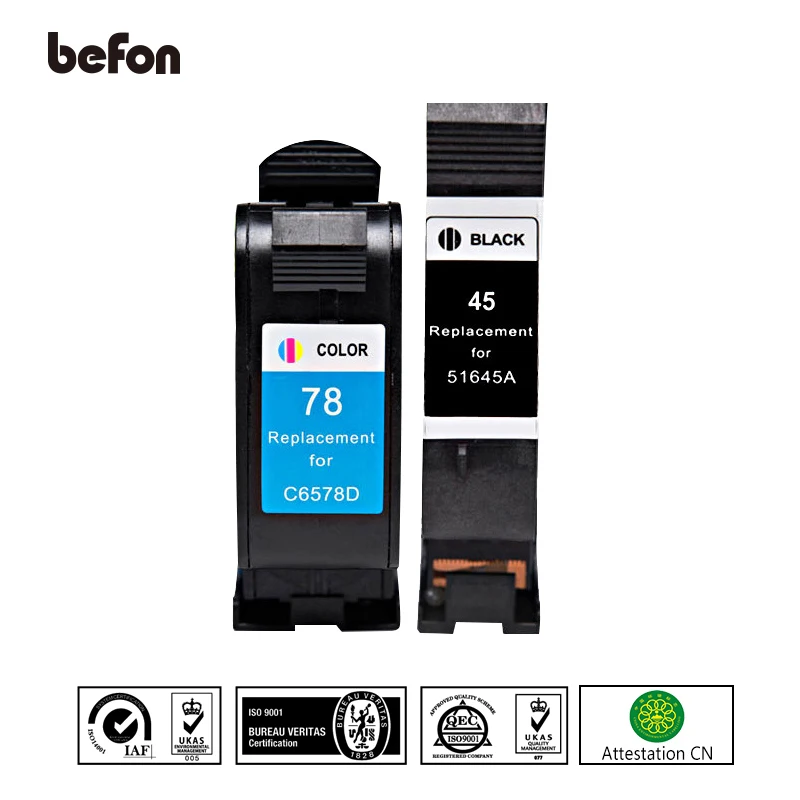 Картриджи befon совместимые с 45 78 чернилами для HP Deskjet 180 280 1220c 3810 3816 3820 3822|Чернильные картриджи| |