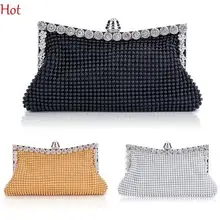 Nouveau Luxueux Sacs de Soirée Formelle Femmes D’embrayage Lady Parti Sacs De Soirée En Cristal Perlé Sacs Argent Or Noir Walelts SV009928