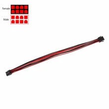 8Pin cpu ATX источник питания Женский-мужской удлинитель Черный Красный с рукавами July1 и Прямая поставка