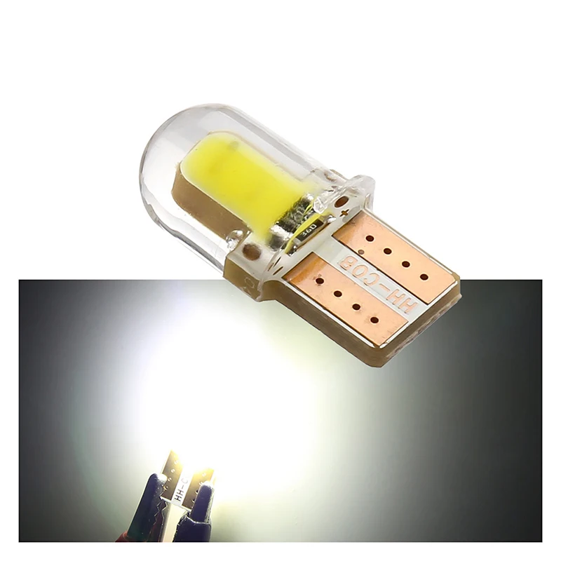 Светодиодные автомобильные лампы W5W T10 194 168 COB 8SMD для стояночных огней и подсветки