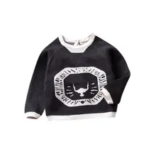 Милый Однотонный свитер для маленьких мальчиков и девочек теплая осенне-зимняя детская одежда с рисунком