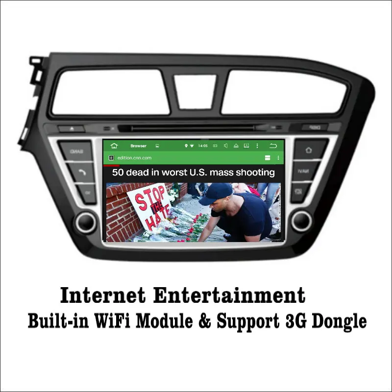 Sale Android 7.1 2G RAM For Hyundai Elite/i20 2014~2017 Car Radio Audio Video Multimedia DVD Player WIFI DVR GPS Navi Navigation 2