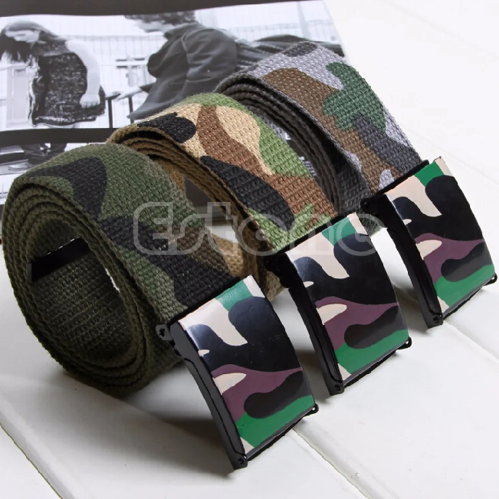 

Fashion Camouflage Printed Hip-hop Graffiti Men Women Lovers Canvas Belt New