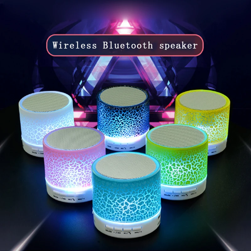 

Column LED Mini Wireless Bluetooth Speaker TF USB FM Portable Music Loudspeakers Hand-free call For iPhone 6 Phone PC with Mic