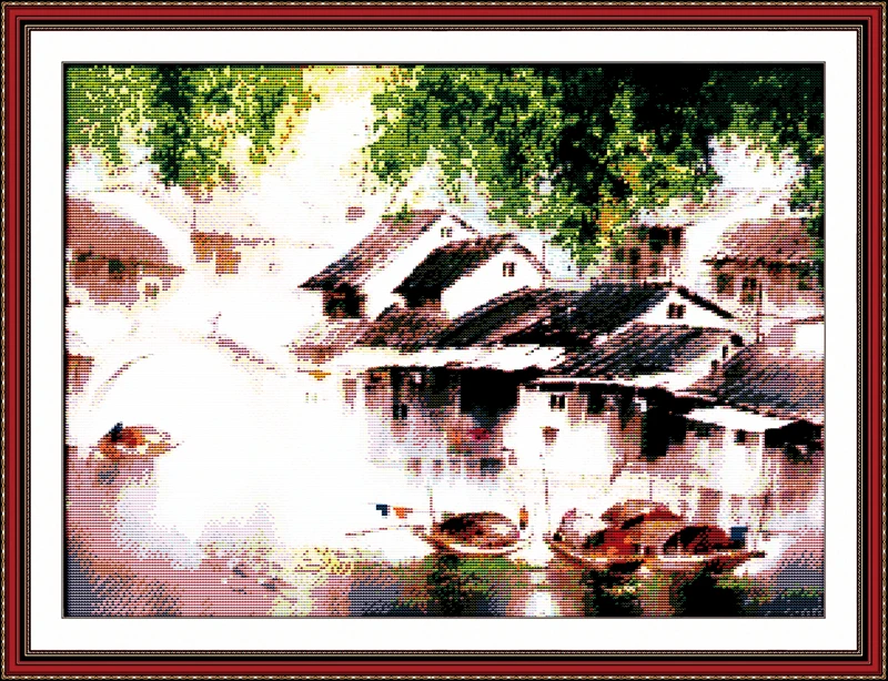 

Spring Scenery Of The South Cross Stitch Kits 11CT Printed 14CT Set DIY Chinese Cross-stitch Counted Embroidery Needlework
